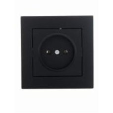 Механизм розетки 1 без заземления Lezard Vesna IP20 антрацит 742-4288-121B