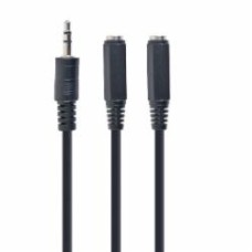 Кабель Cablexpert mini-jack 3,5 мм 0,1 м черный (CCA-415-0.1M) стерео аудио M/F 2х3.5мм, переходник