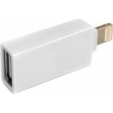 Переходник PowerPlant OTG USB 2.0 - Lightning белый (CA910403)