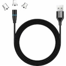 Кабель ColorWay USB - 3в1 Lightning + Micro 5P + Type-C Magnetic 1 м черный