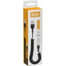 Кабель ColorWay USB - Apple Lightning (spiral) 2.4А 1,5 м black (CW-CBUL051-BK)
