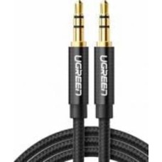 Кабель UGREEN AV112 3.5mm Male to 3.5mm Male Cable Gold Plated Metal Case with Braid 1 м черный (50361)