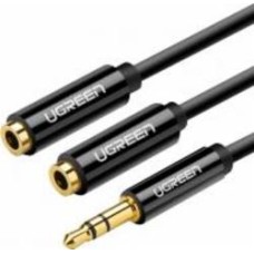 Кабель UGREEN AV123 3.5mm Stereo Audio Splitter Cable with Braid 0,2 м черный (10532)