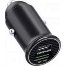 Автомобильное зарядное устройство Promate Bullet-PD60 Вт USB-C + 18 Вт QC 3.0 USB-A Black (bullet-pd60.black)