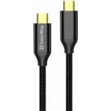 Кабель ColorWay Type-C - Type-C USB3.2 (20Gbps 4K PD100W) Gen2 5А 1 м черный (CW-CBPDCC062-BK)