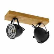 Спот Eglo Gatebeck 2x40 Вт E14 черный/дерево 49077