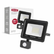 Прожектор с датчиком движения Maxus 30 Вт IP65 черный 1-MFL-04-3050s