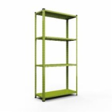 Стеллаж металлический Меткас РЕК 1500x750x300 мм салатовый металл полки 4 шт. краска