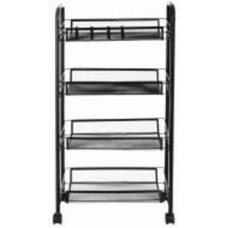 Этажерка металлическая LUNA HOME 4 яруса на колесах 825х440х250 мм черный