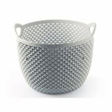 Корзина Ucsan Plastik DROP круглая 3,3 л серый металлик