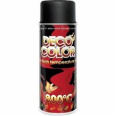 Краска аэрозольная жаропрочная 800 °C черная DecoColor 400 мл