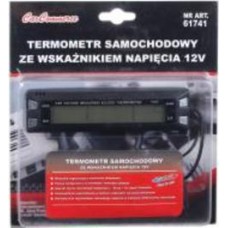 Термометр автомобильный с часами 61741