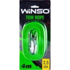 Трос буксировочный WINSO 4 м 2,5 т с металлическими крючками блистер (30 шт/уп) 132540 зеленый