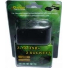 Разветвитель от гнезда прикуривателя 2-1/2 USB 12/24V IDC-102
