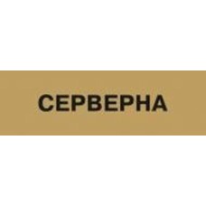 Табличка Серверная 250х80 мм латунь