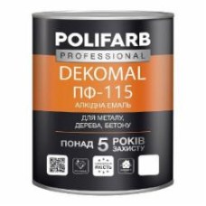 Эмаль Polifarb алкидная DekoMal ПФ-115 белый глянец 2.7 кг