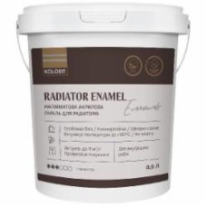 Эмаль акриловая Kolorit для радиаторов Radiator Enamel база А белый полумат 0,9 л