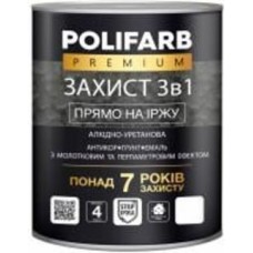 Эмаль антикоррозионная Polifarb Защита 3в1 молоток антрацит глянец 2 кг