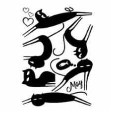 Декоративная наклейка Design stickers Черные коты 29,7x42 см