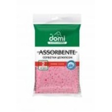 Салфетки целлюлозные Domi 2 шт./уп. розовые
