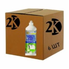 Средство для ручного мытья посуды Wash&Free зеленое яблоко и экстракт эдельвейса 6 шт. 1 л