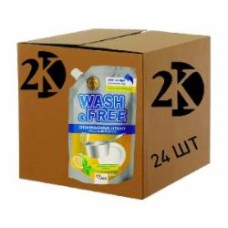 Средство для ручного мытья посуды Wash&Free зеленое яблоко и экстракт эдельвейса (doy pack) 24 шт. 0,5 л
