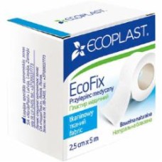 Лейкопластырь ECOPLAST тканевый EcoFix 2,5 см 5 м нестерильные