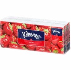 Носовые платочки кармашки Kleenex с ароматом клубники 100 шт.