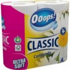 Туалетная бумага Ooops! Ooops! Classic Kamilla тришаровий 4 шт.