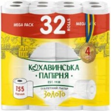 Туалетная бумага Кохавинська папірня Золото чотиришаровий 32 шт.