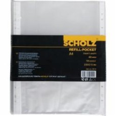 Набор файлов-карманов А4 + 40 мкм матовый прозрачный 100 шт. SCHOLZ
