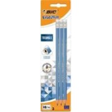 Карандаш чернографитный Evolution трехгранный с ластиком 3шт BIC