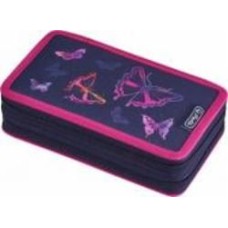 Пенал 23 предмета Double Butterfly Rainbow 50020898 Herlitz темно-синий