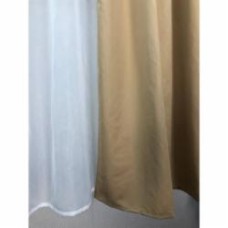 Комплект тюля и штор Сappuccino коричневый с белым 300х170 см с подхватом