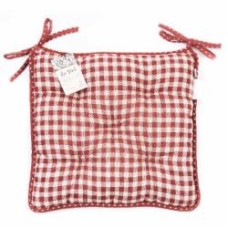 Подушка на стул Lucy Бордо клетка 40х40 см La Nuit