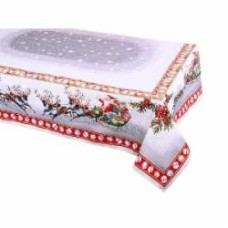 Скатерть гобеленовая новогодняя с люрексом 140x180 см красный с рисунком Lefard Скатерть гобеленовая новогодняя с люрексом 140x180 см красный с рисунком Lefard