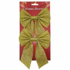 Бант с глитером 13х17х4,5 см золотой 2 шт. Happycom International