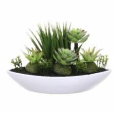 Растение искусственное суккуленты в пластиковом горшке 26х12 см XD16-673C