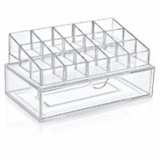 Органайзер BoxUp маникюрный с ящичком 12x12,5x11 см пластик прозрачный FT-013