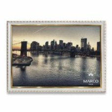 Рамка для фотографии со стеклом MARCO decor 1713 1 фото 10x15 см белый с золотистым