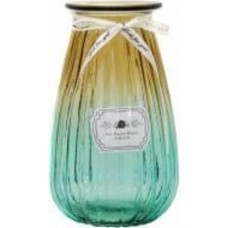 Ваза стеклянная CRYSTAL Crystal Rose 19 см 21 см желто-зеленая 83000004/3_YBCG-MT-4