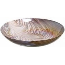 Блюдо Yalos Murano FILIGRANA MARRONE 9 см слоновая кость с коричневой филигранью и перламутровым эффектом 8821