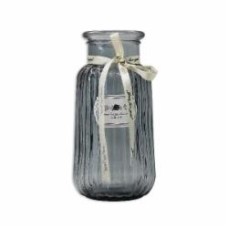 Ваза стеклянная CRYSTAL Agata 22 см серая 83220608141_YBCG-220608-1