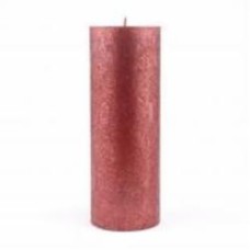 Свеча Рустик столбик SHIMMER 190/68 красная Bolsius