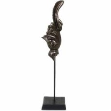 Подсвечник VIP Baroque 10х44 см остаренная латунь/черный PANACHE