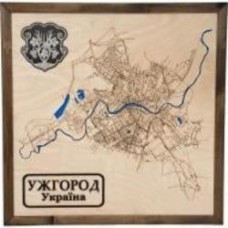 Карта Украины Ужгород 65x65 см