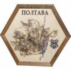 Карта Украины Полтава шестиугольная 40x46 см