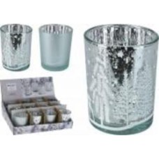 Подсвечник-стакан Winter Forest 5,5х6,5 см голубое стекло