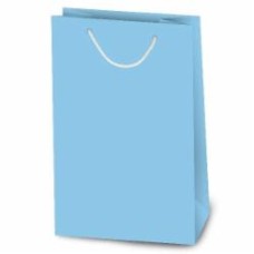 Пакет подарочный M однотонный 34,5x22,5x11 (вертикальный, картон, голубой)