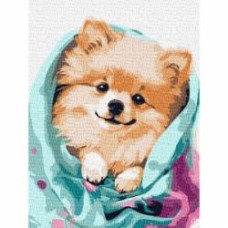 Картина по номерам Счастливый шпиц 30x40 см Идейка